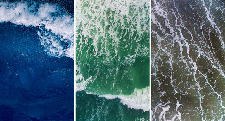 pictures of waves in different colors